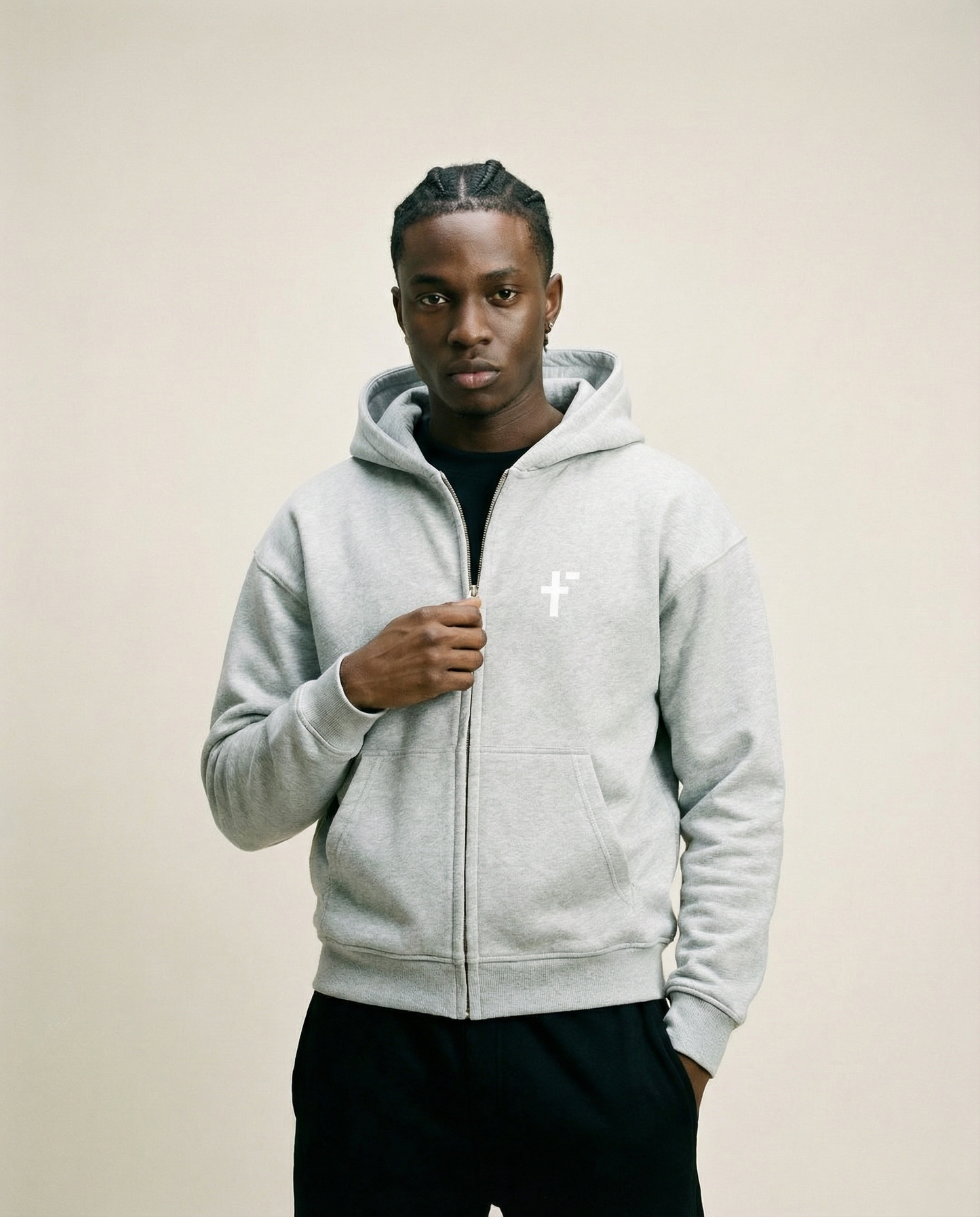 F Line Oversized Zipper Hoodie