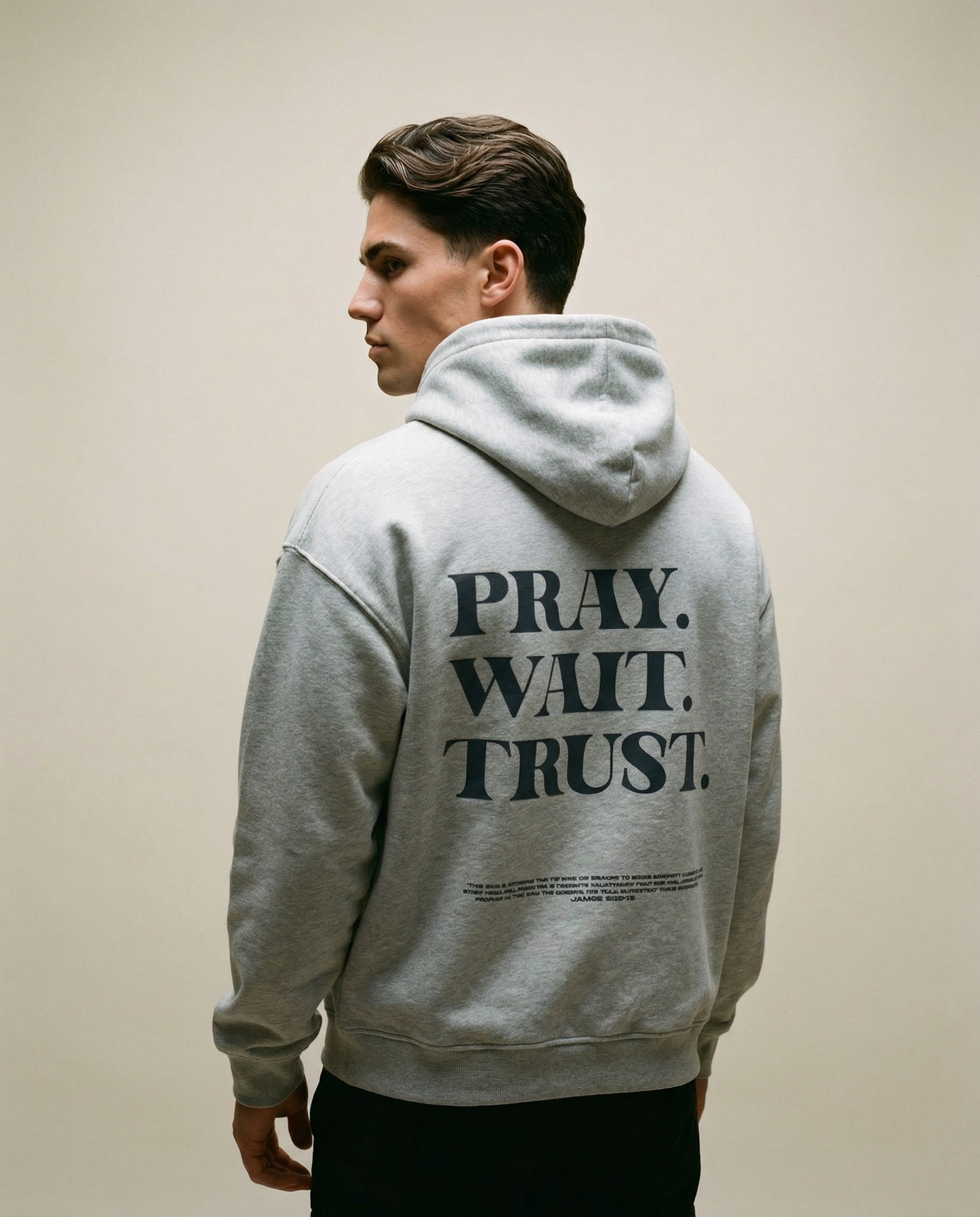 Pray Wait Trust Oversized Zipper Hoodie