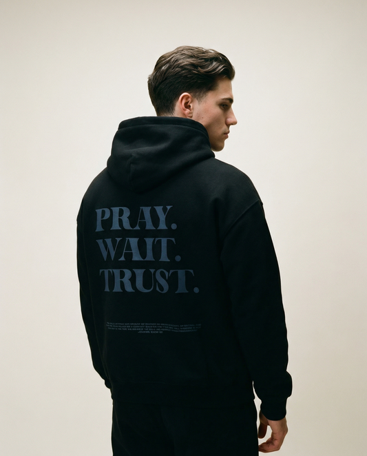 Pray Wait Trust Oversized Zipper Hoodie