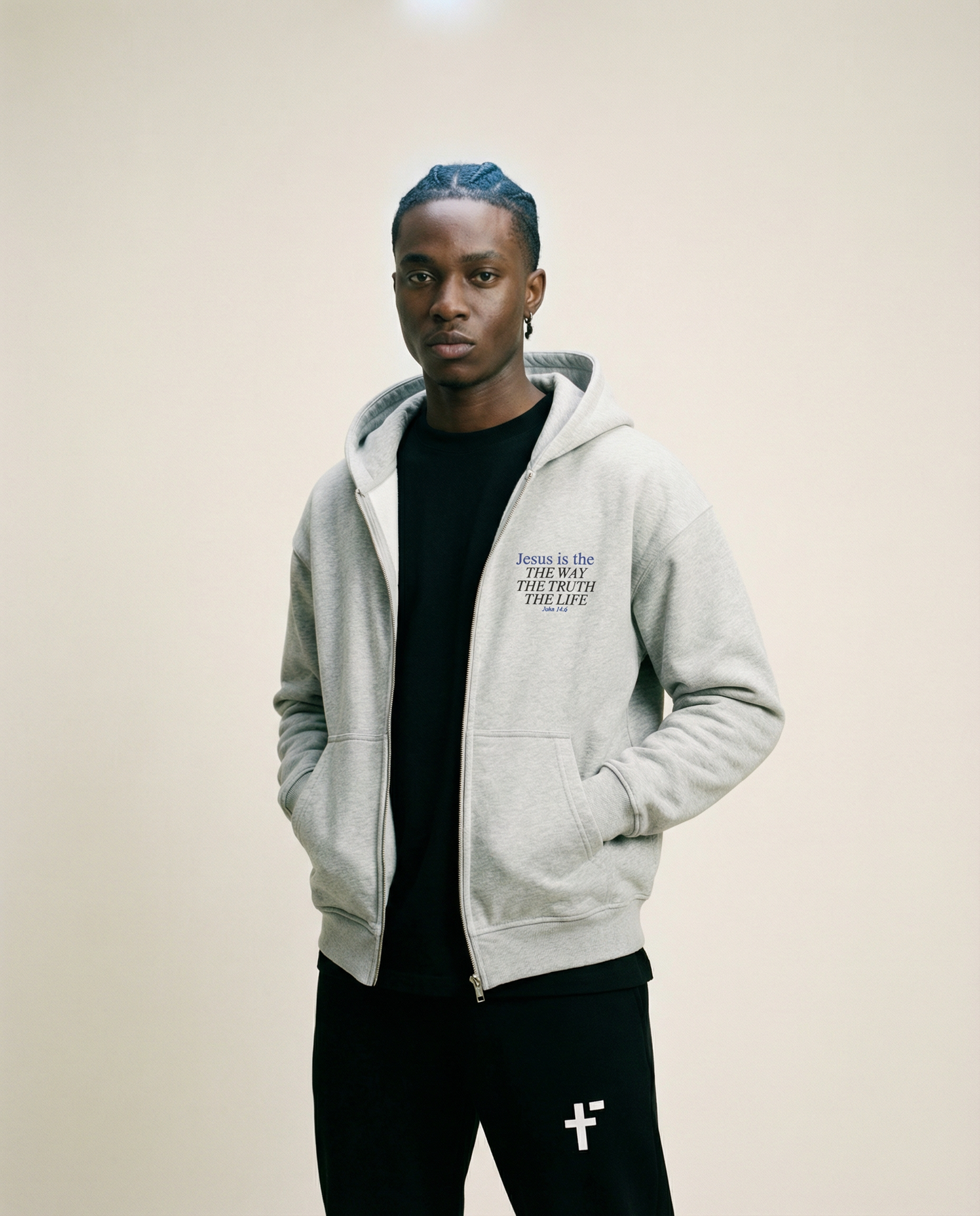 John 14:6  Oversized Zipper Hoodie