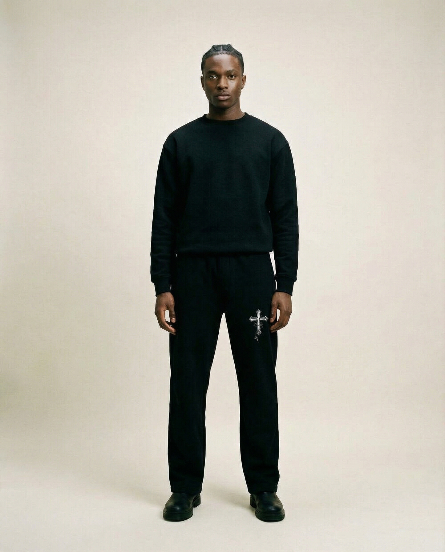 Cross Chain Oversized Sweatpants