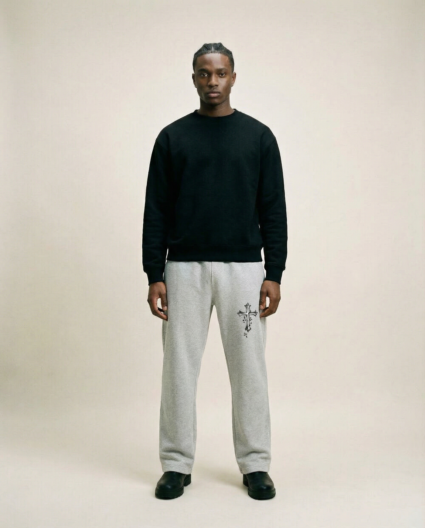 Cross Chain Oversized Sweatpants