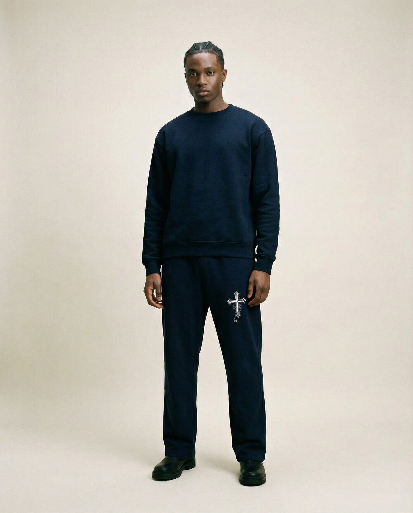Cross Chain Oversized Sweatpants